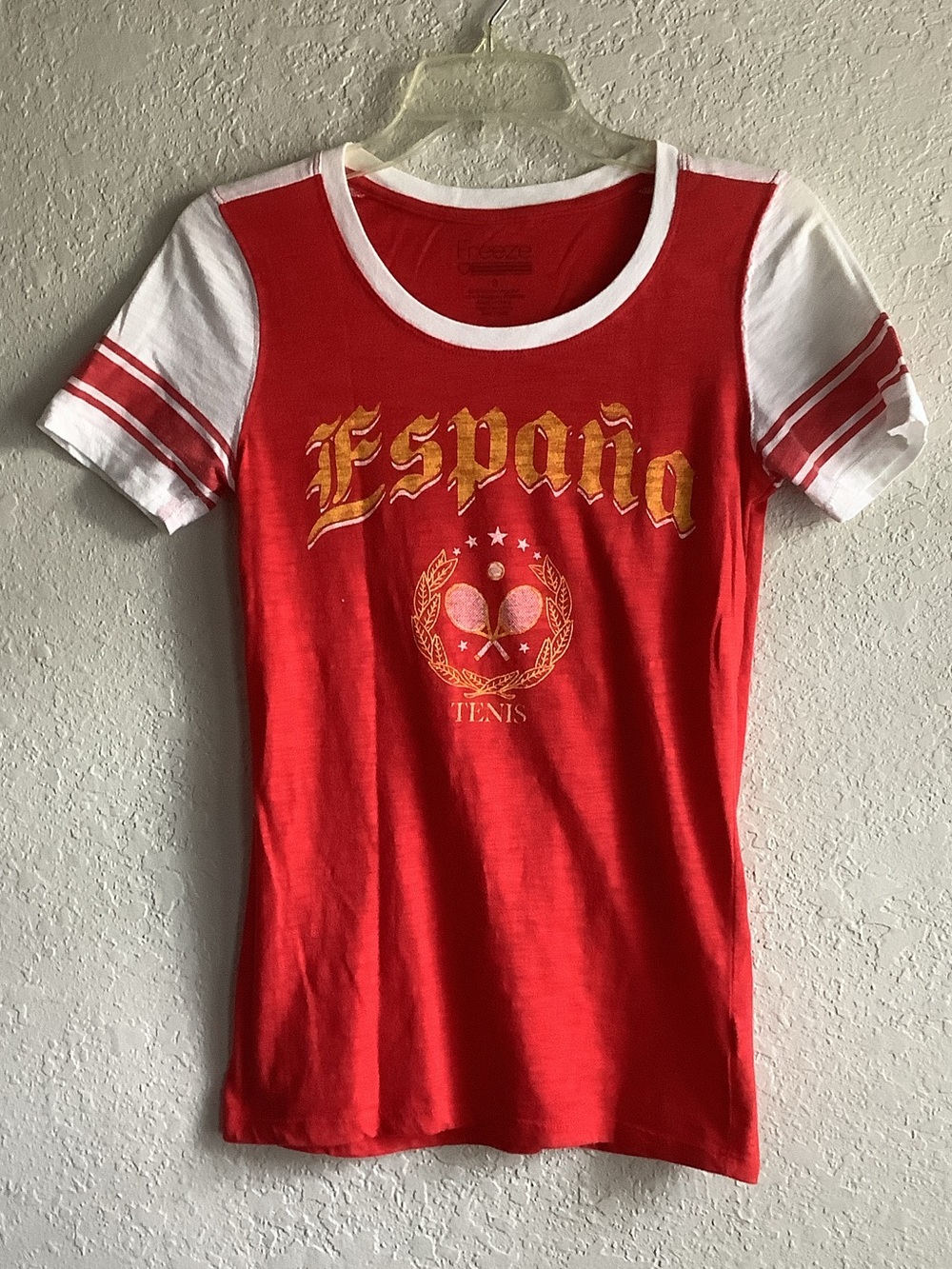 Freeze Red and White España Tennis Graphic Tee
